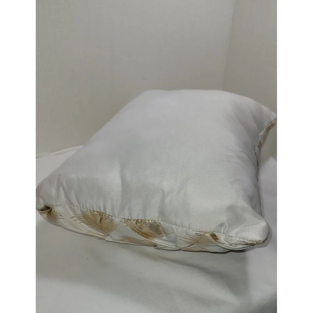 White Gold Brushed Throw Pillow Diamond Pattern Luxury Decorative Rectangle